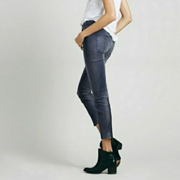 Free People Denim Gray Jeans Zip Up Legging Size 26 - Picture 2 of 11